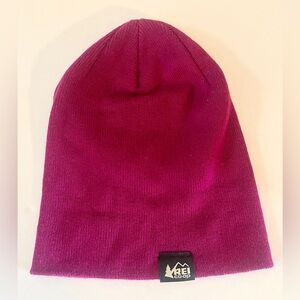 REI Magenta Wool Blend Beanie